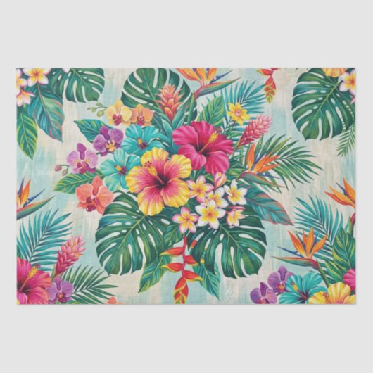 Papier Mousseline Fleur tropicale Aloha Bloom (Recto)