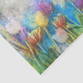 Papier Mousseline Fleur Tulipe vintage Aquarelle Pâques (Détail)
