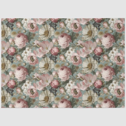 Papier Mousseline Fleur Vintage (Recto)