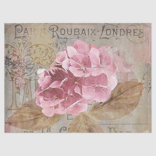 Papier Mousseline Fleur vintage tout tissu (Recto)