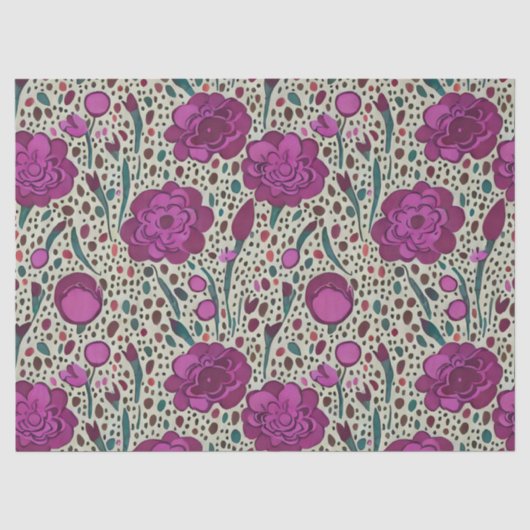 Papier Mousseline Fleur violet (Recto)