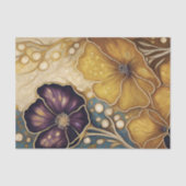 Papier Mousseline Fleur violette dorée Decoupage (Recto)