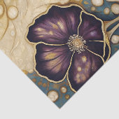 Papier Mousseline Fleur violette dorée Decoupage (Détail)