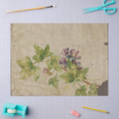 Papier Mousseline Fleur violette et Feuilles en décolpage détendu (Artisanat)