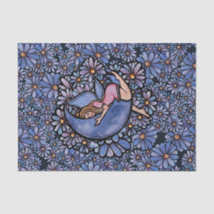 Papier Mousseline Fleur violette Lune Fée