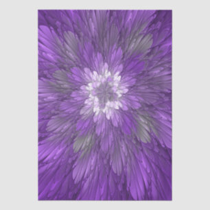 Papier Mousseline Fleur Violette Psychedélique Art Fractal Abstrait