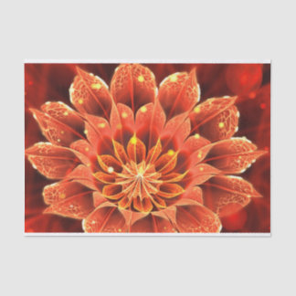 Papier Mousseline Fleurie rouge rubis et jaune Gazania Treasure Flow