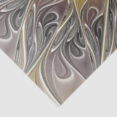 Papier Mousseline Fleurir Avec Or Moderne Fleur Abstraite Fractale (Détail)