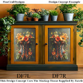 Papier Mousseline Fleuriste d'automne Steampunk Basque DF7L Découpag