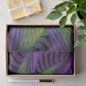 Papier Mousseline Fleuron vert violet Art Abstrait fractal moderne (Cadeau)