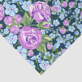 Papier Mousseline Fleurs à motifs floraux en fleurs bleues violettes (Détail)