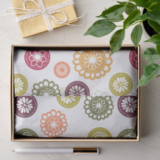 Papier Mousseline Fleurs à pois -