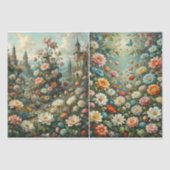 Papier Mousseline Fleurs à profusion avec un château (Recto)
