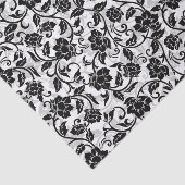 Papier Mousseline Fleurs à rayures noir et gris (Détail)