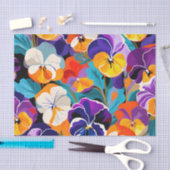 Papier Mousseline Fleurs Abstraites modernes (Artisanat)