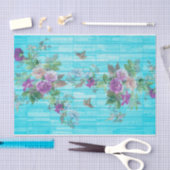 Papier Mousseline Fleurs Arrière - plans turquoise incroyablement fr (Artisanat)