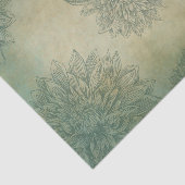 Papier Mousseline Fleurs Arrière - plans vintages Gris Vert (Détail)