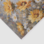 Papier Mousseline Fleurs avec abeilles et papillons Découpage (Détail)