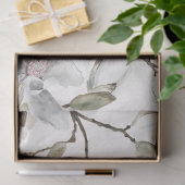 Papier Mousseline Fleurs blanches (Cadeau)