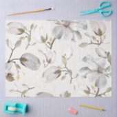 Papier Mousseline Fleurs blanches (Artisanat)