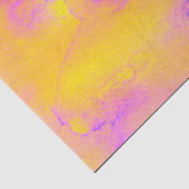 Papier Mousseline FLEURS BLANCHES Bleu Jaune Rose (Détail)