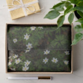 Papier Mousseline Fleurs blanches de printemps en forêt (Cadeau)