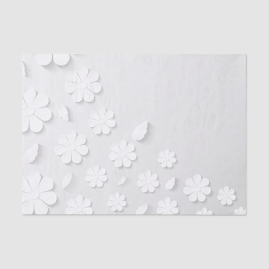 Papier Mousseline Fleurs blanches délicates (Recto)