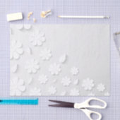 Papier Mousseline Fleurs blanches délicates (Artisanat)