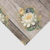 Papier Mousseline Fleurs blanches et jaunes sur la page de découpage (Détail)