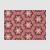 Papier Mousseline Fleurs blanches kaléidoscopiques géométriques sur (Recto)