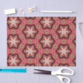 Papier Mousseline Fleurs blanches kaléidoscopiques géométriques sur  (Artisanat)