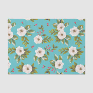 Papier Mousseline Fleurs blanches peignant sur l'arrière - plan de