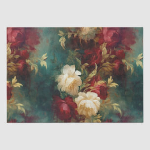 Papier Mousseline Fleurs blanches rouges romantiques Mariage enterre