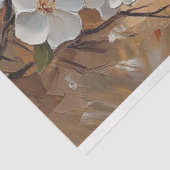 Papier Mousseline Fleurs blanches sur la peinture à l'huile de plage (Détail)