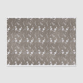 Papier Mousseline fleurs blanches sur un arrière - plan marron (Recto)