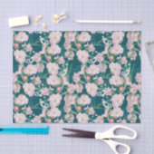 Papier Mousseline Fleurs blanches sur un motif floral Arrière - plan (Artisanat)