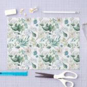 Papier Mousseline Fleurs blanches verdure Fête de mariage  (Artisanat)