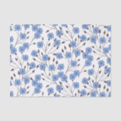 Papier Mousseline Fleurs bleues (Recto)