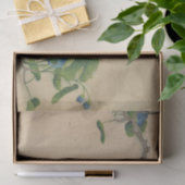 Papier Mousseline Fleurs bleues Escalades par Zhang Ruoai (Cadeau)