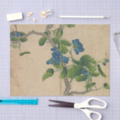 Papier Mousseline Fleurs bleues Escalades par Zhang Ruoai (Artisanat)