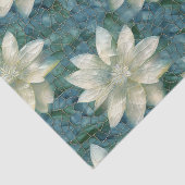 Papier Mousseline Fleurs bleues et blanches (Détail)