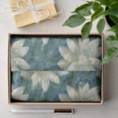 Papier Mousseline Fleurs bleues et blanches (Cadeau)