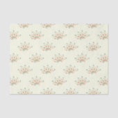 Papier Mousseline Fleurs Bleues, Fleurs Rouges, Motif De Fleurs (Recto)