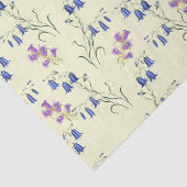 Papier Mousseline Fleurs Bleues Pastel et Violettes (Détail)