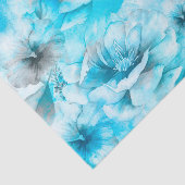Papier Mousseline Fleurs Bleues Sur Eau (Détail)