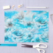 Papier Mousseline Fleurs Bleues Sur Eau (Artisanat)