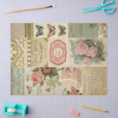 Papier Mousseline Fleurs botaniques et découpage de l'Ephémère Vinta (Artisanat)