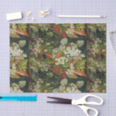 Papier Mousseline Fleurs botaniques sur Arrière - plan foncé (Artisanat)