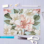 Papier Mousseline Fleurs botaniques vives  (Artisanat)