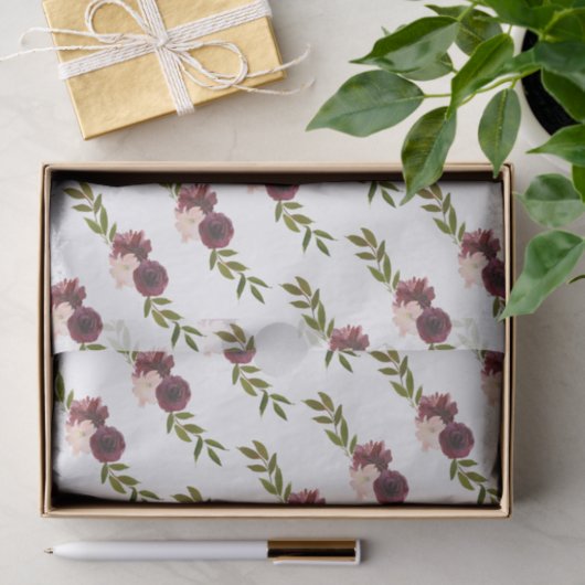 Papier Mousseline Fleurs bourguignonnes (Cadeau)